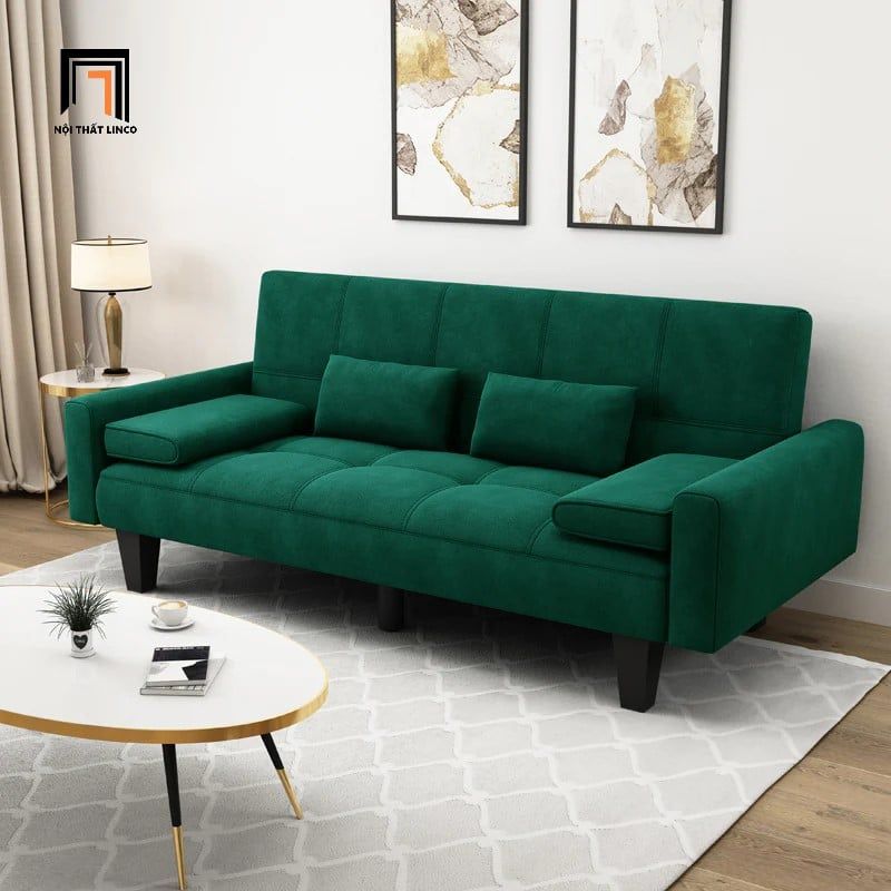  Ghế sofa giường nằm dài 1m9 màu hồng phấn GB59 Sheridan 