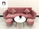  Bộ ghế sofa băng giường màu hồng phấn dài 2m giá rẻ 