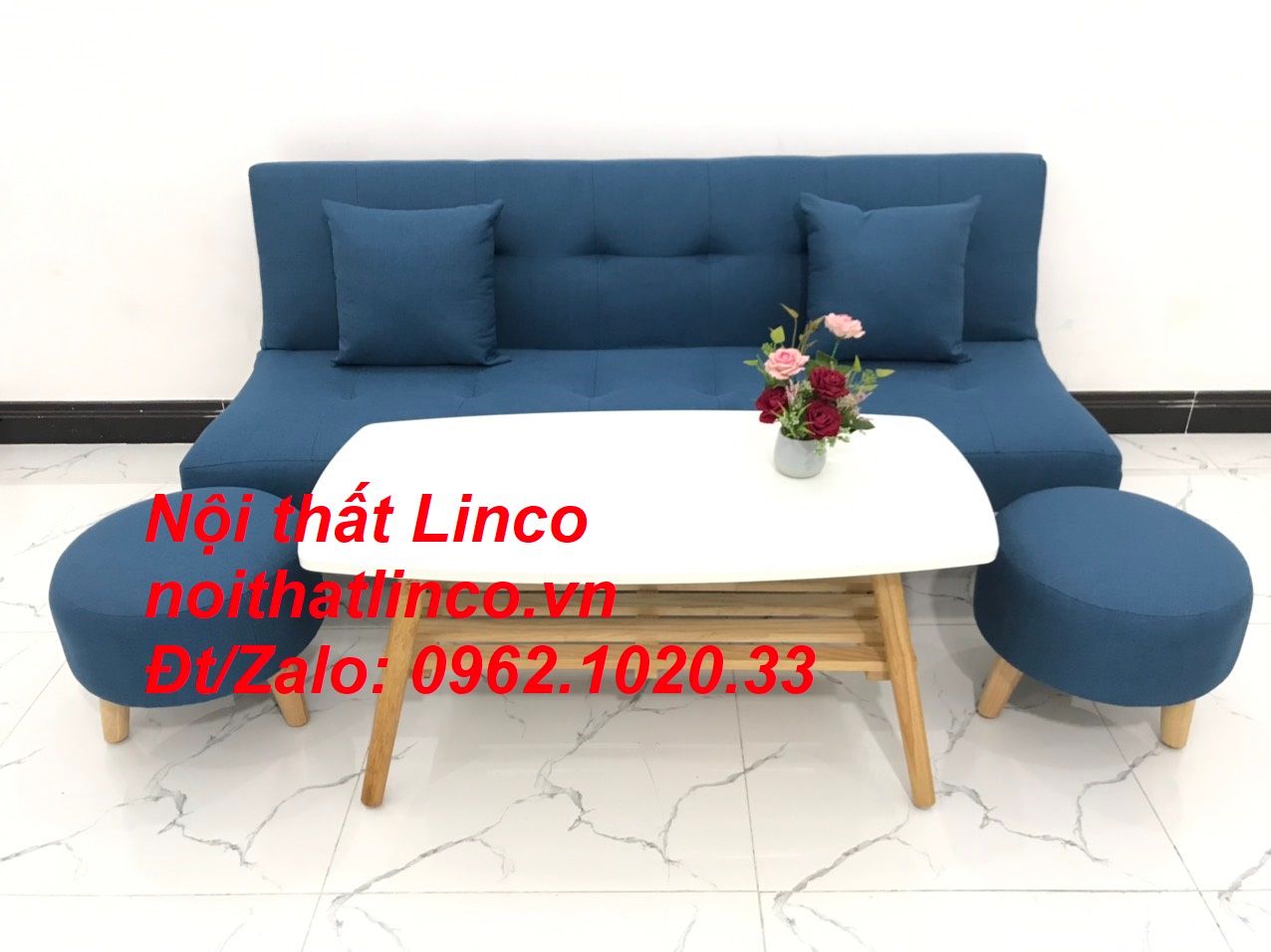  Bộ ghế sofa bed giường SFG xanh dương giá rẻ nhỏ gọn 