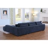  Bộ ghế sofa góc L cao cấp GT252 Marigail 2m4 x 1m6 vải nỉ xanh 