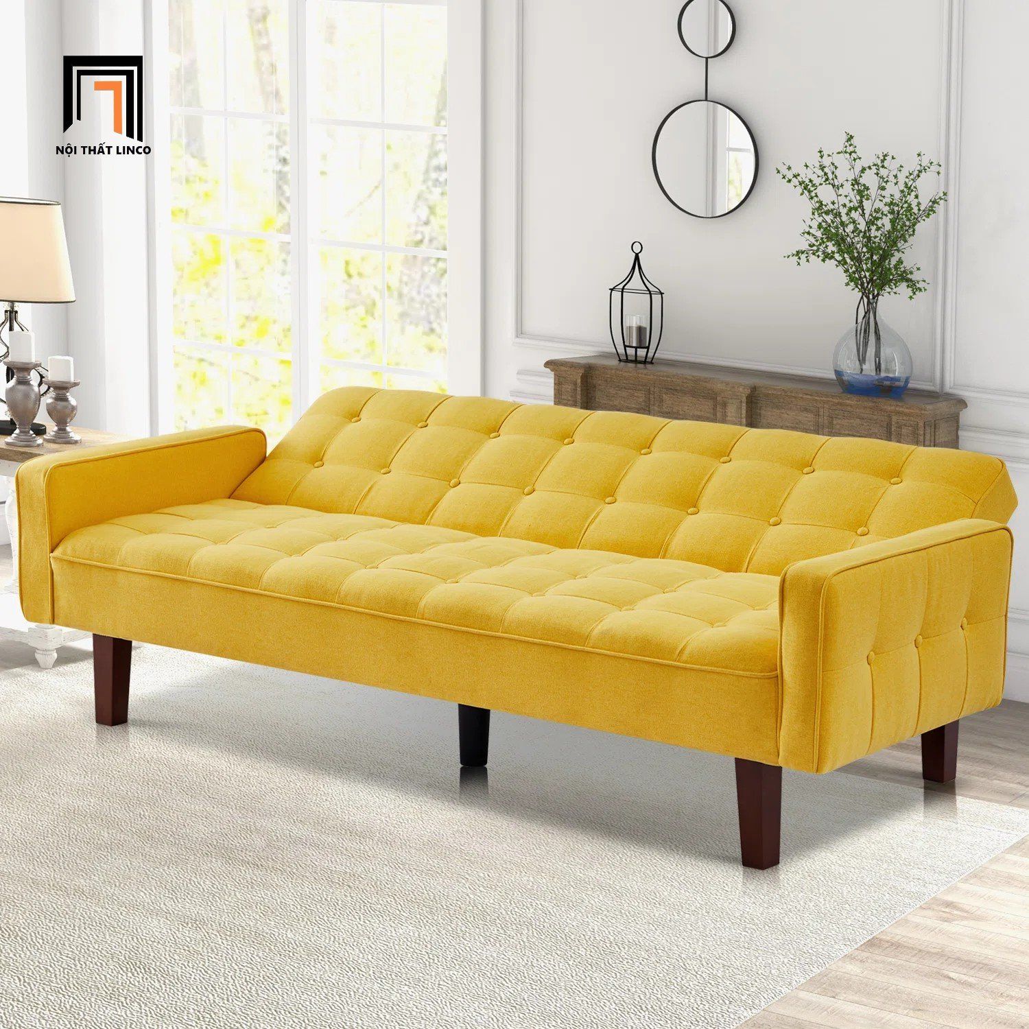  Ghế sofa băng giường nằm GB33 Montevia 2m vải nỉ xinh 