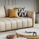  Bộ ghế sofa góc L 2m9 x 1m6 GT209 Sikeh da Pu màu trắng kem 