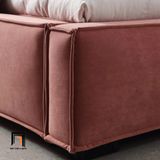  Giường ngủ hiện đại GN39 Ellia màu hồng đậm vải nhung nỉ 