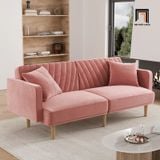  Ghế sofa giường dài 2m GB78 Alcivar vải nhung hồng phấn 
