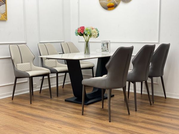 set bàn ghế ăn da Pu phòng bếp