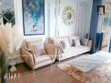  Bộ ghế sofa màu trắng kem KT30 Krow vải nhung nỉ 