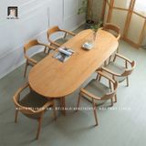  Set bàn ăn 6 ghế hình oval 25-KH6-G32-B92Oval phòng bếp lớn 