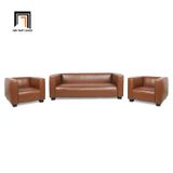  Set ghế sofa gia đình giá rẻ KT149 Goyette bọc da công nghiệp 