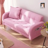  Bộ ghế sofa phòng khách gia đình vải nỉ KT107 màu vàng nhỏ gọn 