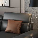  Bộ ghế sofa băng da giả màu đen BT289 Souris dài 2m5 kèm đôn 