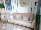  Bộ ghế sofa màu trắng kem KT30 Krow vải nhung nỉ 