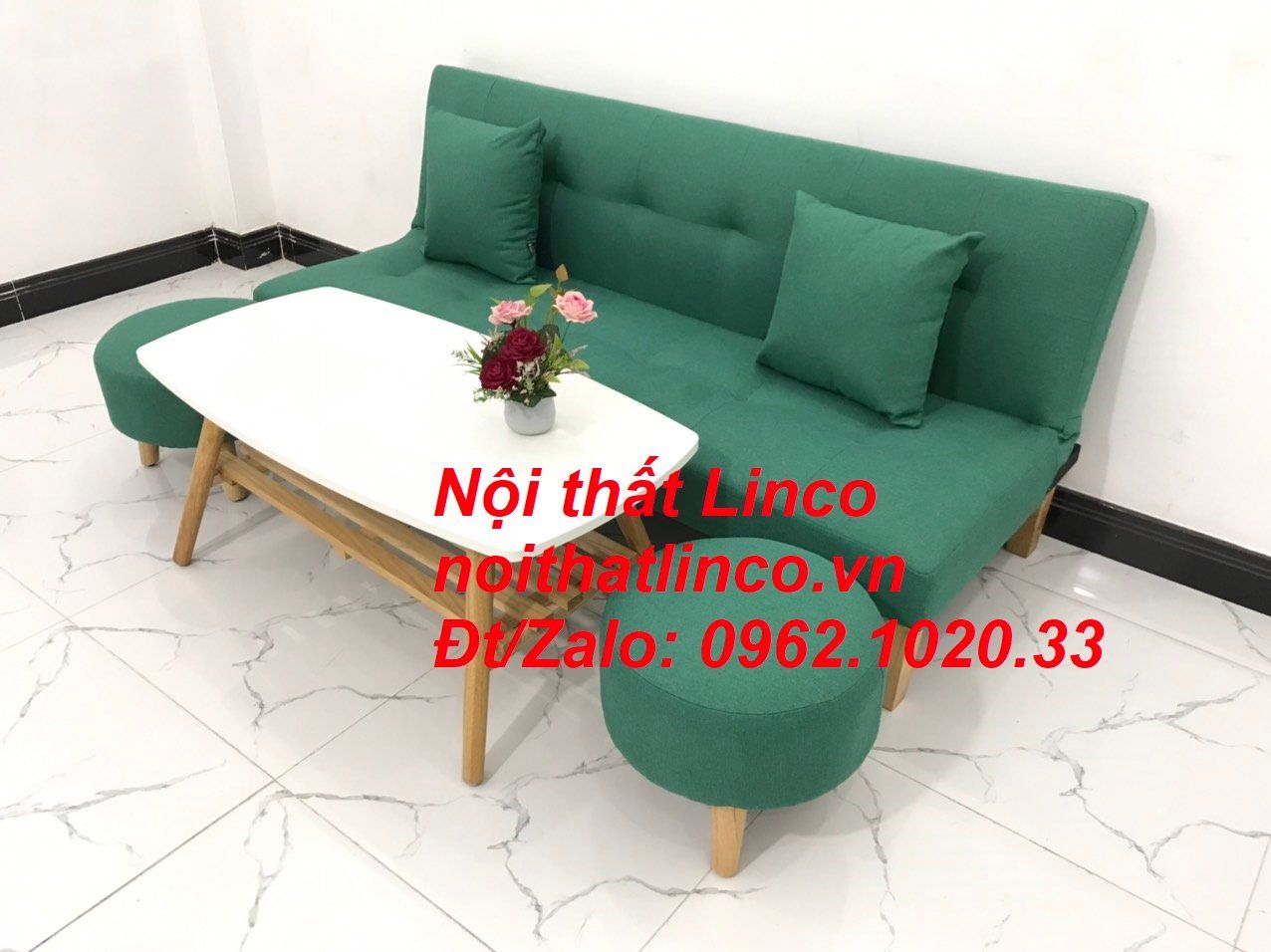  Bộ ghế sofa giường bed SFG phòng khách 1m72 nhỏ xanh ngọc 