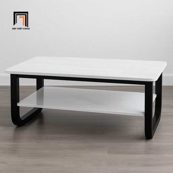  Bàn trà gia đình mặt đá 2 tầng BTPK32 Stoveen 1m khung sắt 