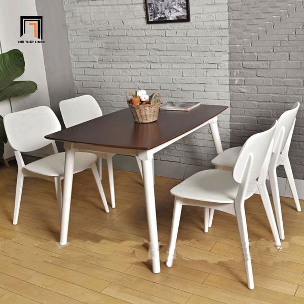 bộ bàn ăn 1m2 4 ghế gỗ nhỏ gọn