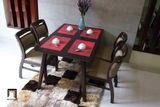  Set bàn ghế ăn 4 người sang trọng 35-KH4-G29-B107 nâu đậm 