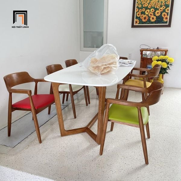  Bộ bàn ăn cao cấp 6 ghế 9-KH6-G32-B92 phong cách châu Âu 