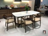  Set bàn ăn 6 ghế 16-KH6-G32-B92 dài 1m6 gỗ cao su tự nhiên 