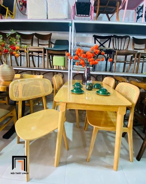  Bộ bàn ăn 4 ghế ngồi 39-KH4-G40-B108 gỗ tự nhiên nhỏ xinh 