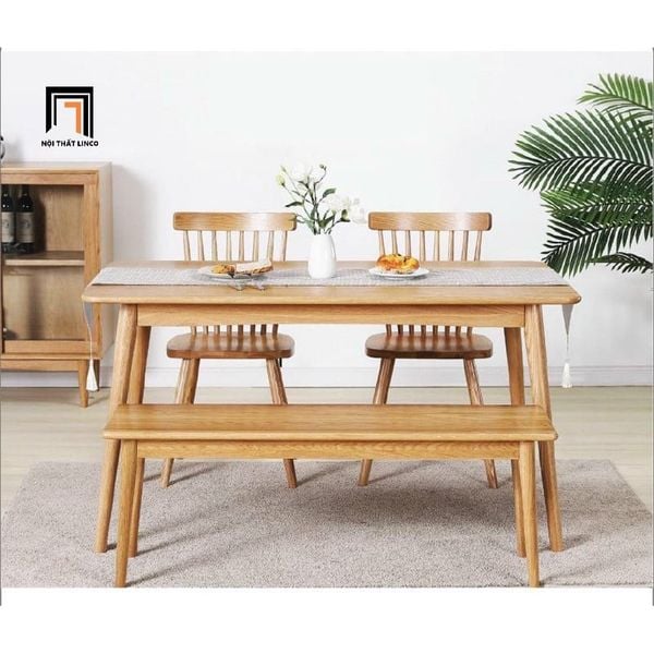  Bộ bàn ăn kèm ghế bench xinh 30-KH4-G18vs105 giá rẻ 