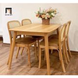  Set bàn ăn gỗ 4 ghế gỗ ash 29-BAG4-Leming cho gia đình nhỏ 