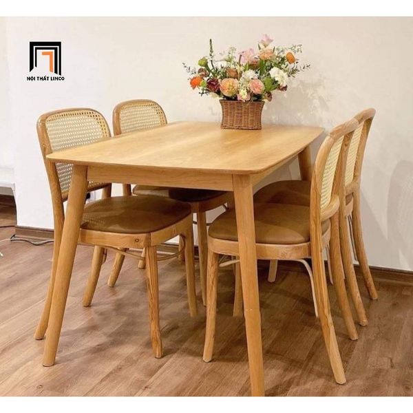 bộ bàn ghế ăn 4 chỗ gỗ ash tần bì