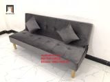  Bộ ghế sofa bed bật giường nằm SFG 1m7 màu xám đen vải nhung 