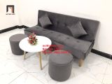  Bộ ghế sofa bed bật giường nằm SFG 1m7 màu xám đen vải nhung 