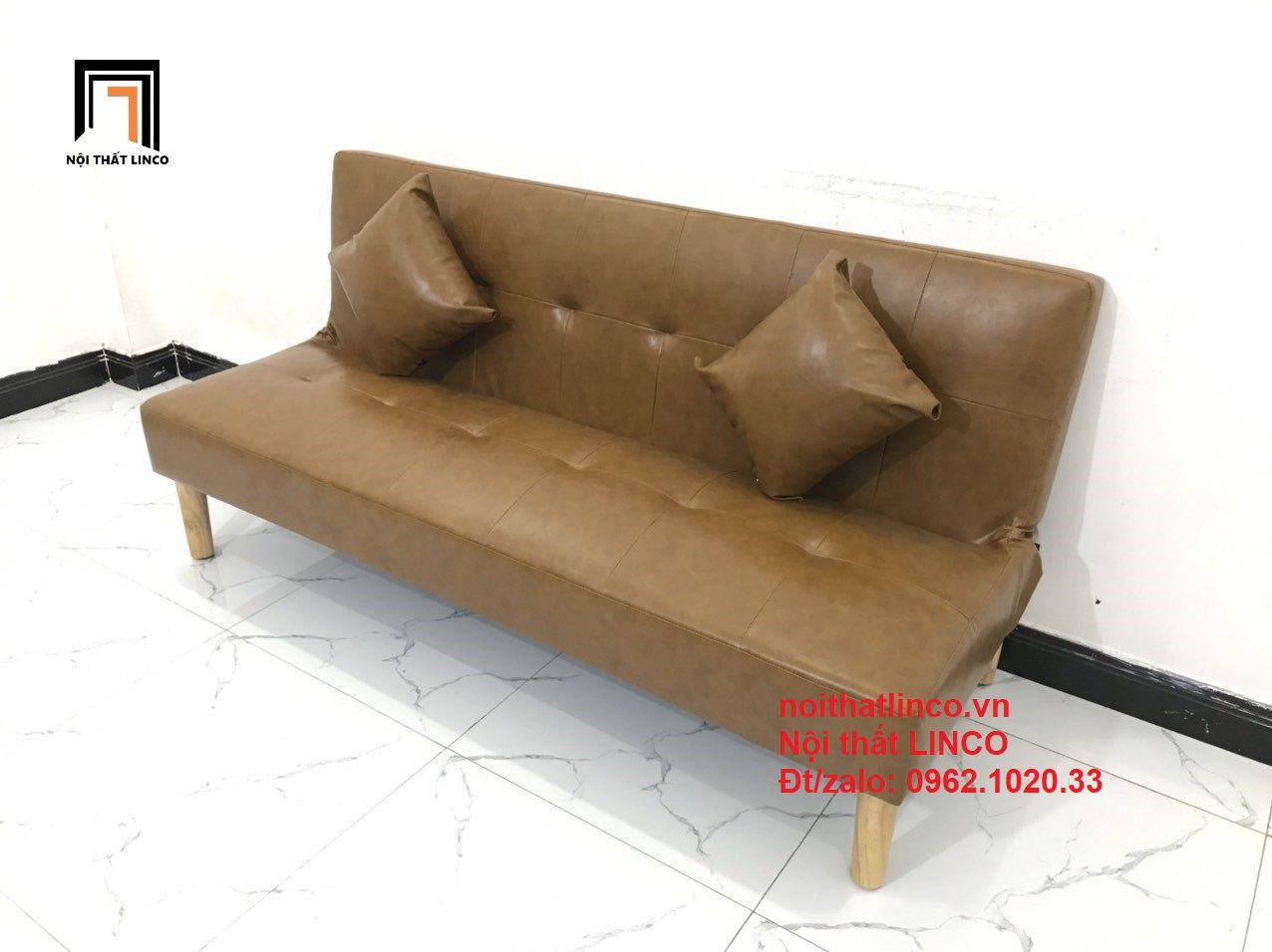  Bộ ghế sofa giường đa năng SFG dài 1m7 simili giả da màu da bò 