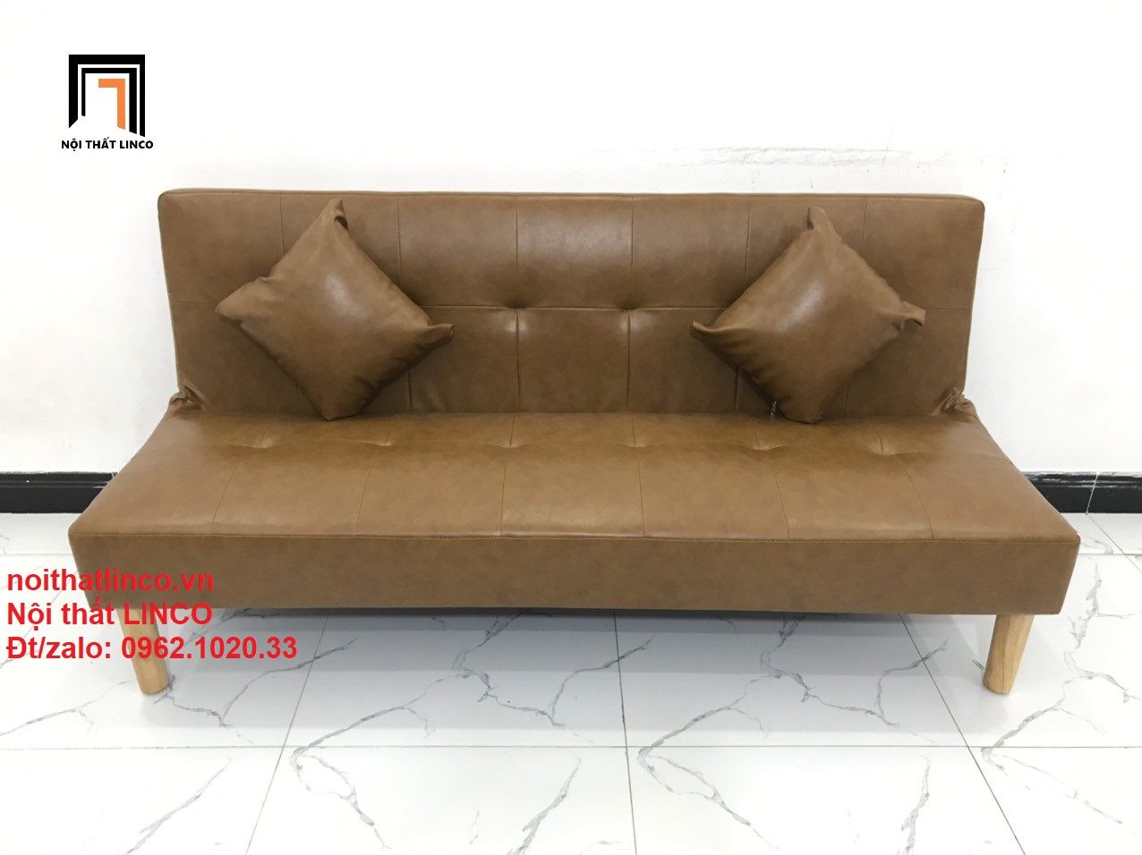  Bộ ghế sofa giường đa năng SFG dài 1m7 simili giả da màu da bò 