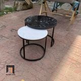  Cặp bàn sofa mặt đá trắng đen BTPK10 Katuwo cho gia đình 