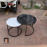  Cặp bàn sofa mặt đá trắng đen BTPK10 Katuwo cho gia đình 