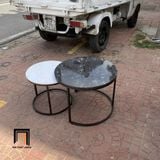  Cặp bàn sofa mặt đá trắng đen BTPK10 Katuwo cho gia đình 