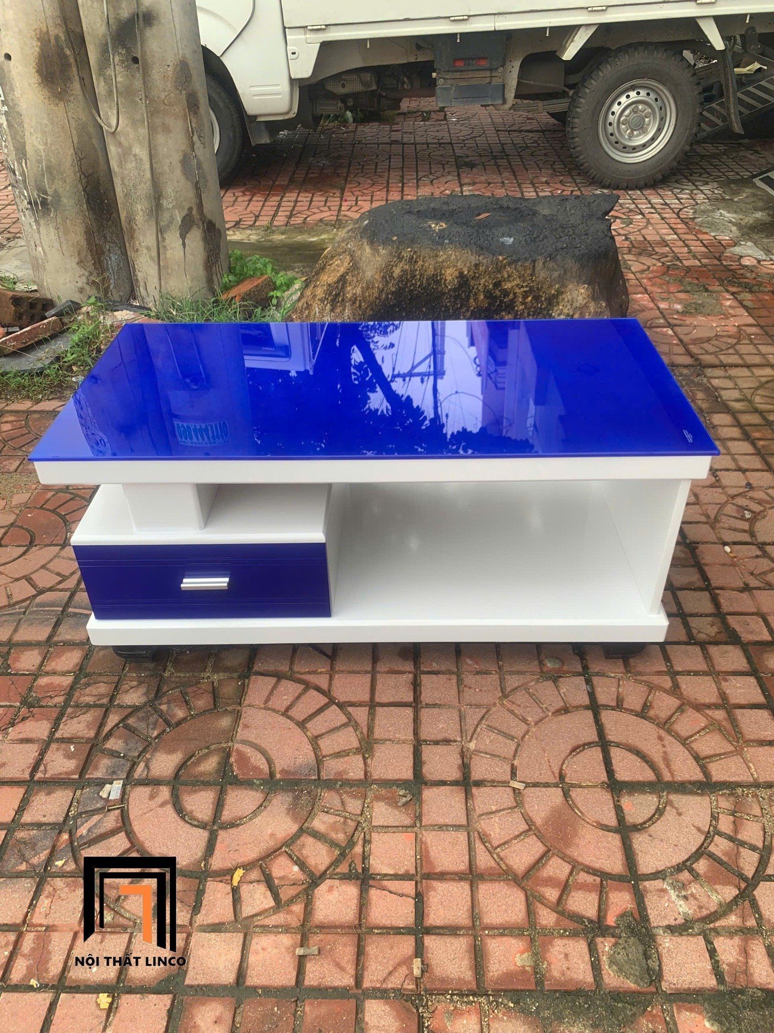  Bàn sofa gia đình mặt kính xanh BTPK14 Talawa 1m x 50 giá rẻ 