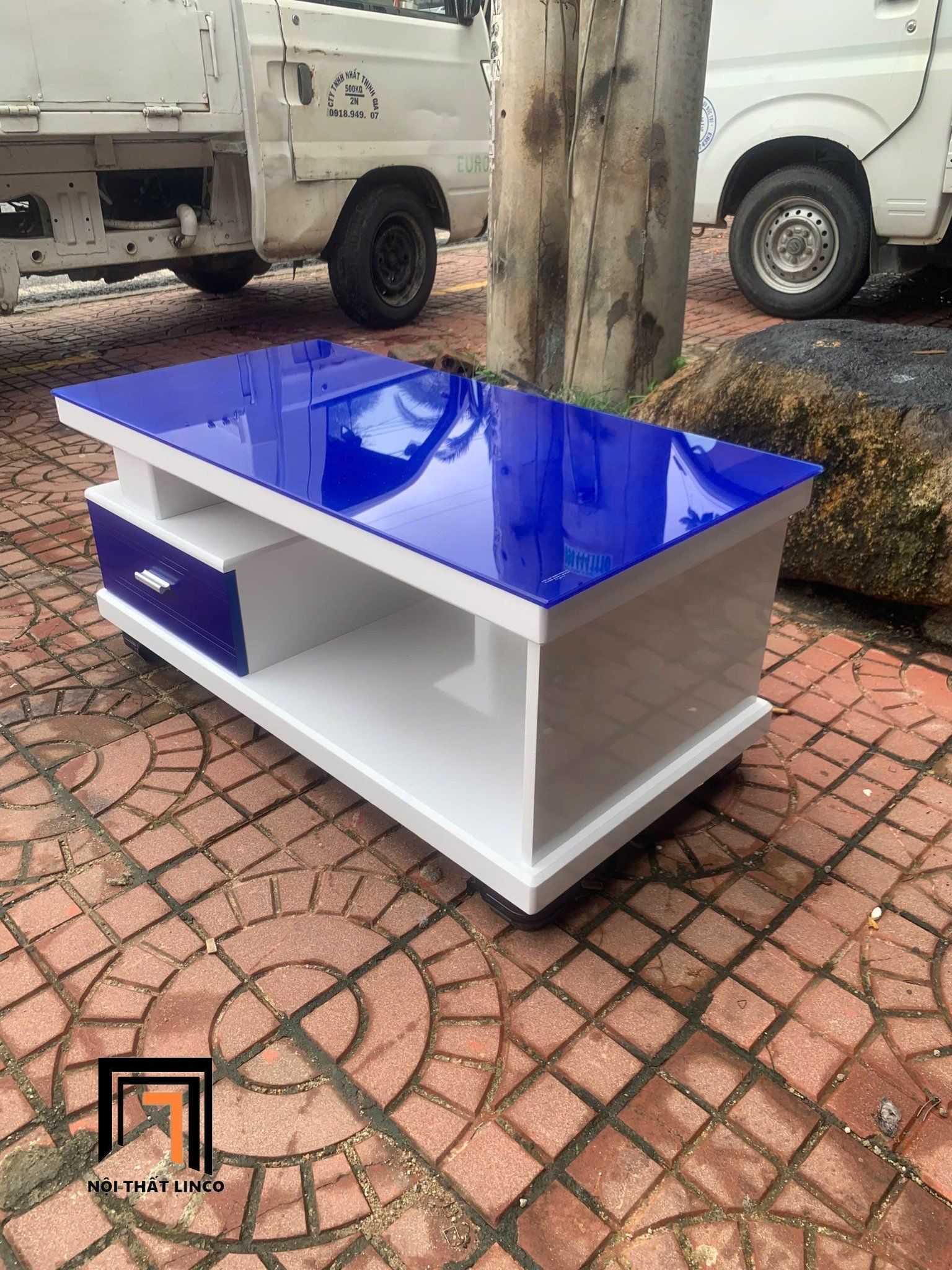  Bàn sofa gia đình mặt kính xanh BTPK14 Talawa 1m x 50 giá rẻ 