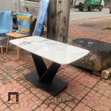  Bàn sofa mặt đá khung chân sắt V BTPK18 Vfone dài 1m đẹp 