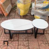  Cặp 2 bàn sofa phòng khách BTPK19 Waka mặt đá trắng giá rẻ 