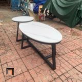  Cặp 2 bàn sofa phòng khách BTPK19 Waka mặt đá trắng giá rẻ 