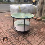 Bàn trà phòng khách nhỏ gọn BTPK20 Carton mặt kính 2 tầng 