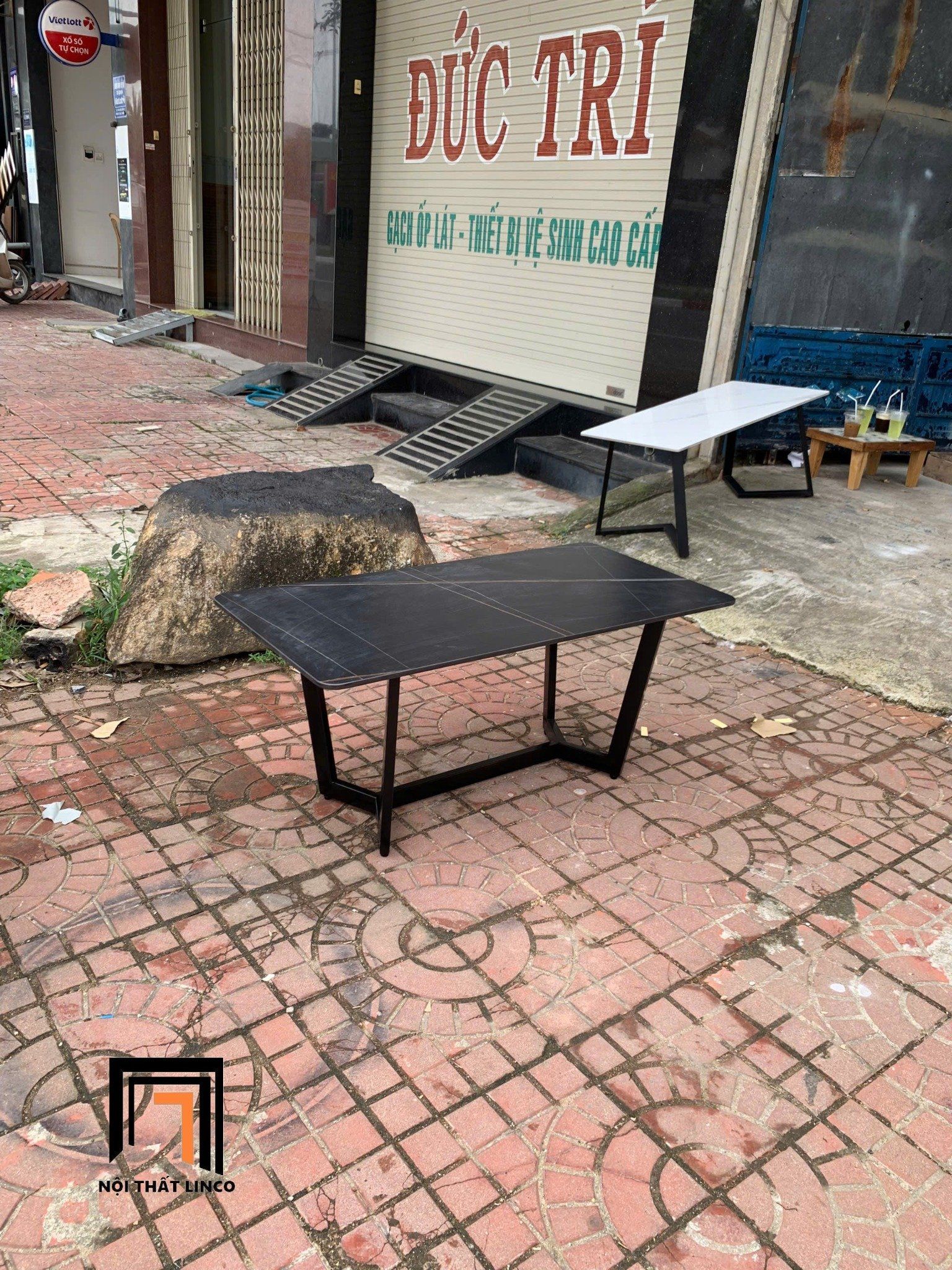  Bàn trà cho văn phòng làm việc BTPK21 Peralta 1m x 50 đá đen 