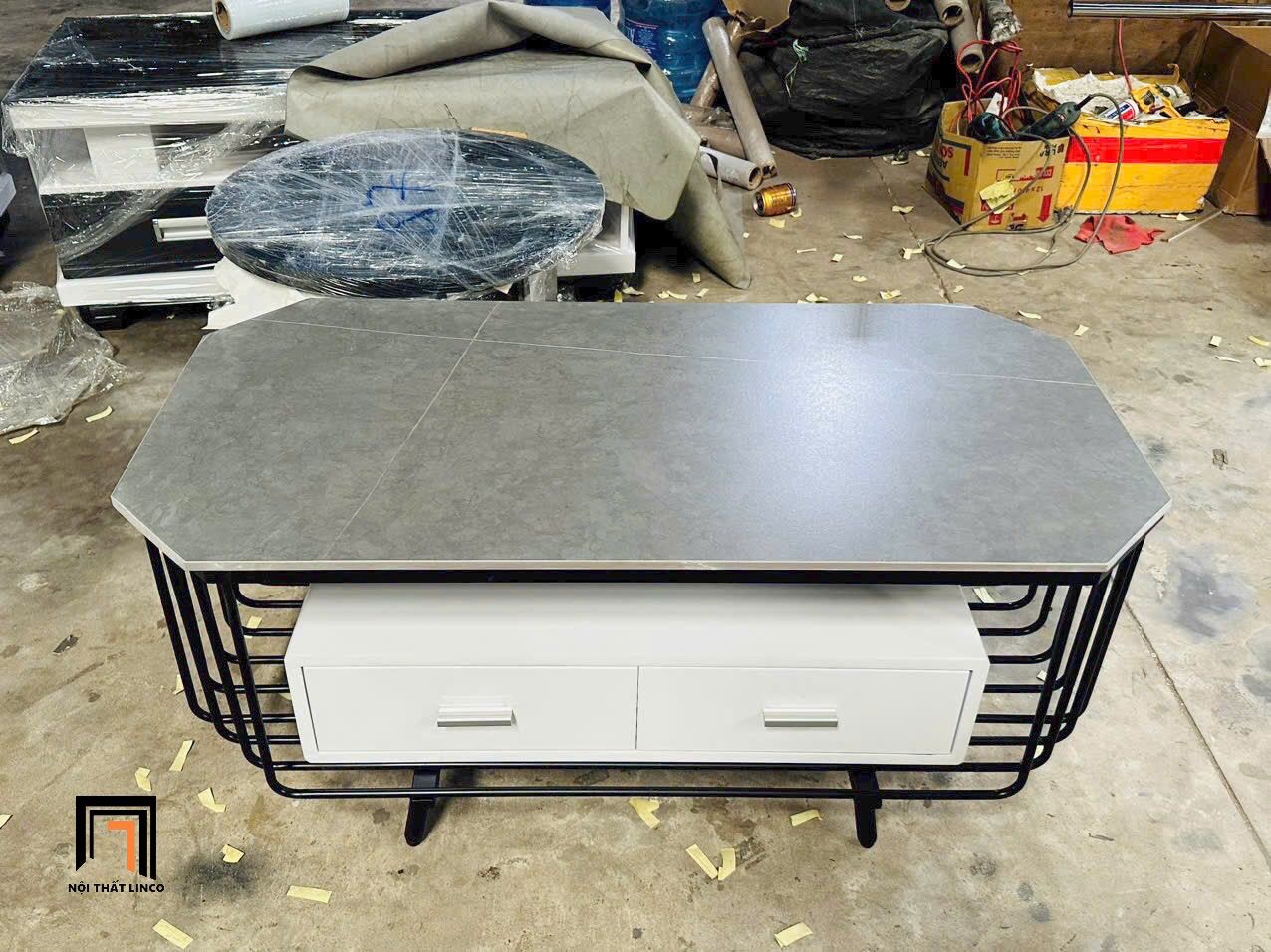  Bàn sofa mặt đá xám BTPK50 Greso 1m cho phòng khách đẹp 