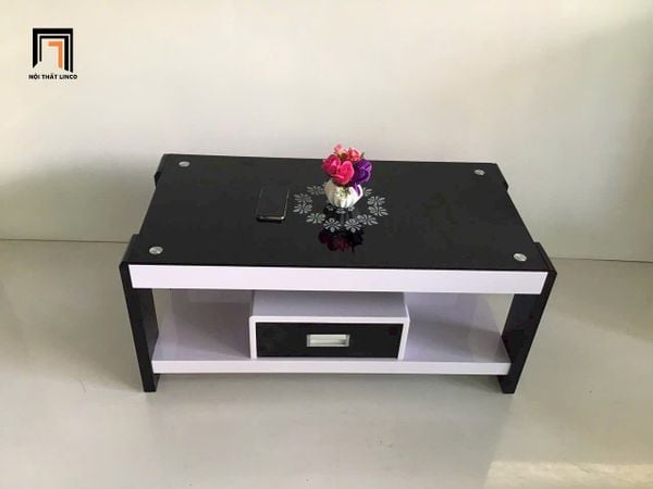 bàn trà mặt kính đen giá rẻ 1m