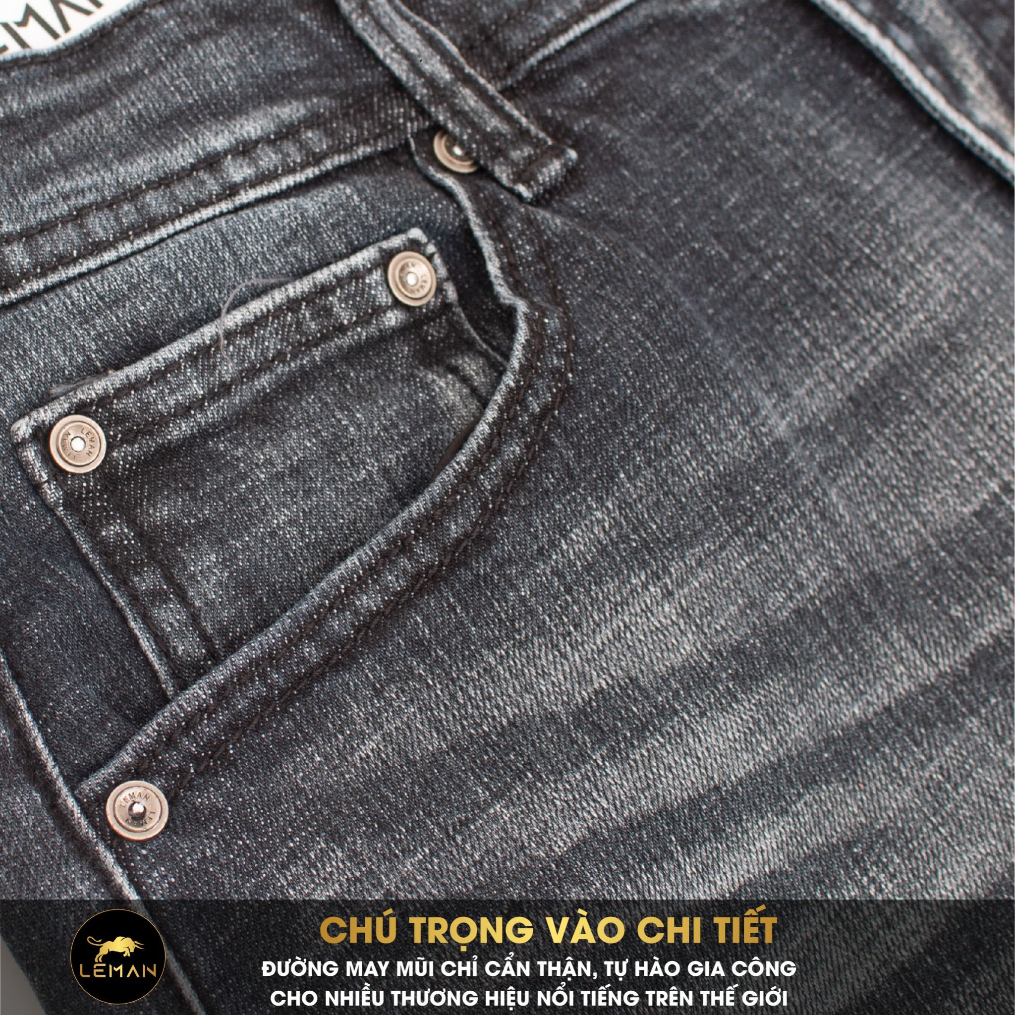 Quần Jean nam cao cấp form SMART JEAN chất dày dặn co giãn Lados  4098