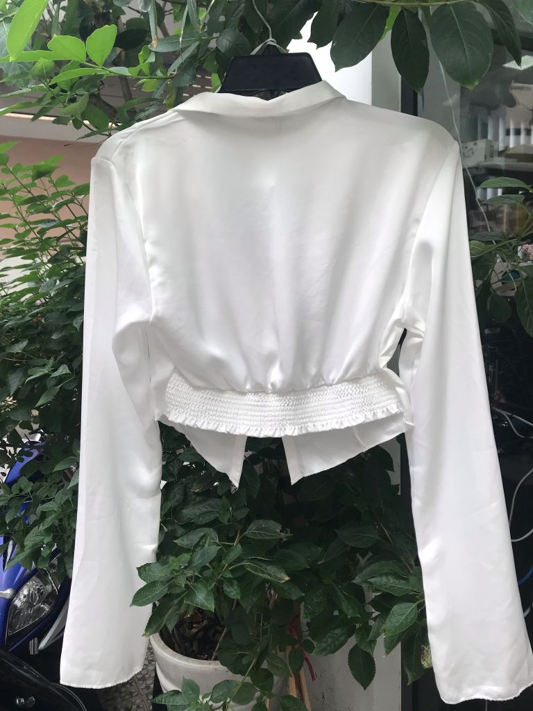 ÁO BSK CROPTOP TRẮNG TAY DÀI