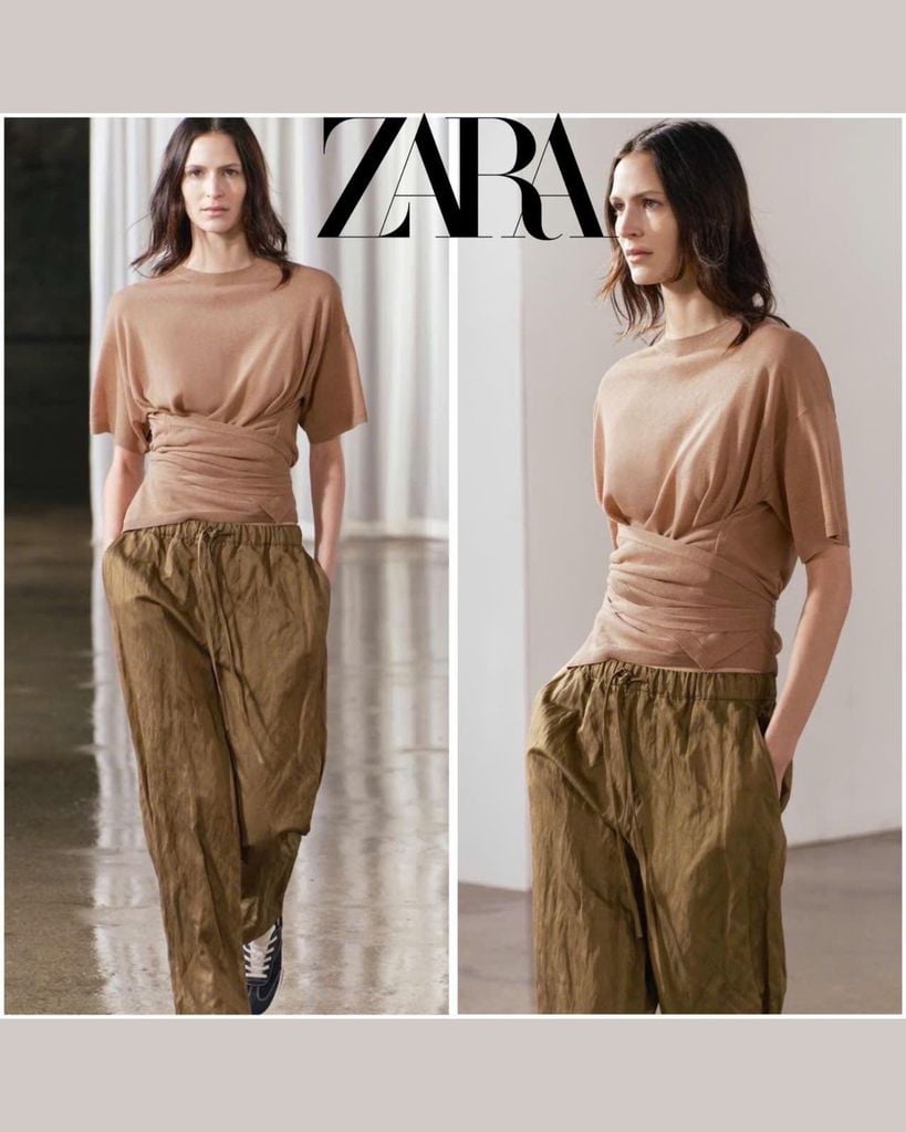 ÁO LEN ZARA TAY NGẮN CỘT DÂY
