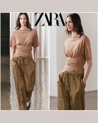 ÁO LEN ZARA TAY NGẮN CỘT DÂY