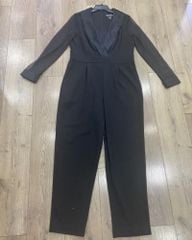 JUMPSUIT ĐEN JESSICA TAY PHỐI LƯỚI