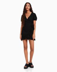 ĐẦM BSK LINEN ĐEN LAI BÈO (KAM)