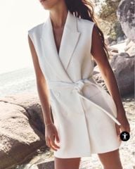 ĐẦM ZARA TRẮNG CỔ VEST