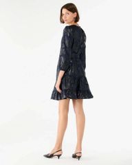 ĐẦM NEW YORK BÔNG XANH ĐEN KIM TUYẾN