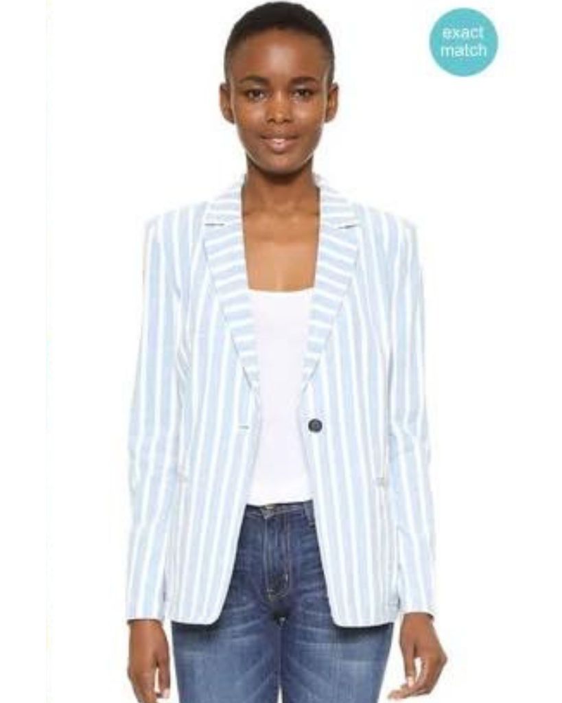 VEST LINEN SỌC XANH